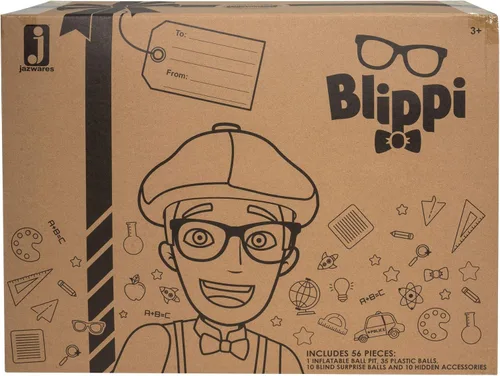 Vista 11 de Blippi Ball Pit Mystery Adventure, con pozo de bolas inflable portátil para interiores y exteriores, 35 bolas de plástico, 10 bolas sorpresa con 10