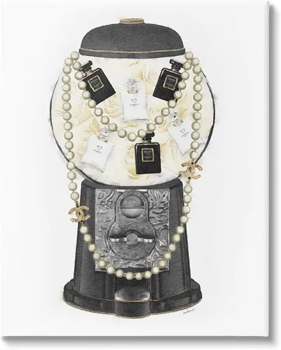 Vista 10 de Stupell Industries Accesorios de collar de perfume de diseño de máquina de chicles vintage, diseño de Amanda Greenwood Stupell Industries Gray