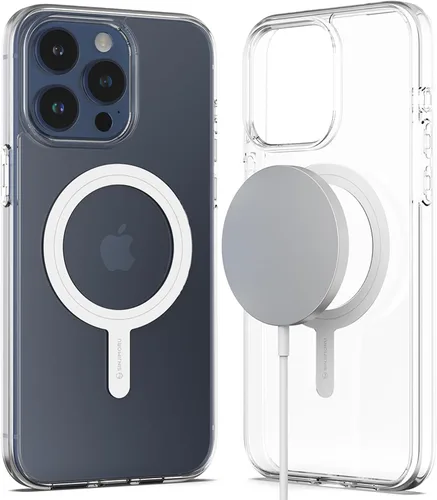 Vista 14 de Sinjimoru Funda para iPhone a prueba de golpes con MagSafe, PC y TPU Funda transparente para iPhone Funda para iPhone para Magsafe. M-Airclo