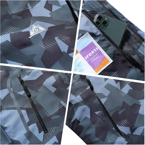 Vista 8 de Chaqueta de esquí impermeable para hombre, resistente al viento, cortavientos, abrigo de nieve cálido con capucha