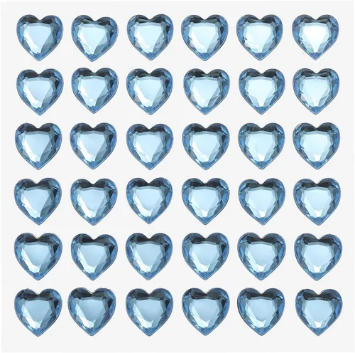 Vista 12 de MECCANIXITY 144 calcomanías autoadhesivas de diamantes de imitación de corazón de 0.394 pulgadas para maquillaje de San Valentín, artes y Azul