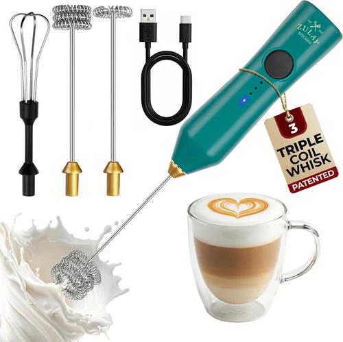 Vista 21 de Zulay Kitchen Potente varita espumadora de leche con 2 baterías Duracell – Mezclador de bebidas portátil ultrarrápido – Máquina de espuma eléctrica