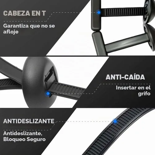 Vista 4 de Hebilla universal de nailon para ataduras de cables, resistentes, multiusos, gestión de cables de nailon autobloqueante, hebilla de plástico