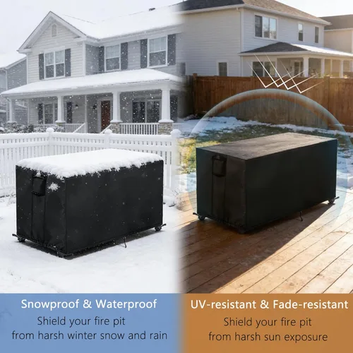 Vista 7 de TheElves Rectangle Fire Pit Cover 32x22x15 inch for Rectangle Fire Table