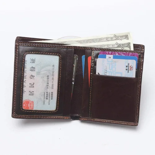 Vista 31 de Hombres Cool Eagle Wolf Caballo Totem Cuero Vaca Vertical Cartera Cremallera Multi-tarjeta Titular, Tótem de caballo, Minimalista