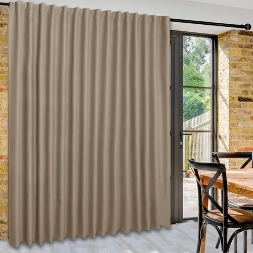 Vista 75 de DWCN Cortina opaca divisora de privacidad para puerta corrediza de patio, cortinas térmicas extra anchas con pestaña trasera y bolsillo para barra