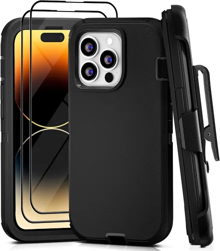 Vista 17 de Funda para iPhone 13 con 2 protectores de pantalla, resistente de grado militar, funda de cuerpo completo para hombres y mujeres (aguamarina + rosa)