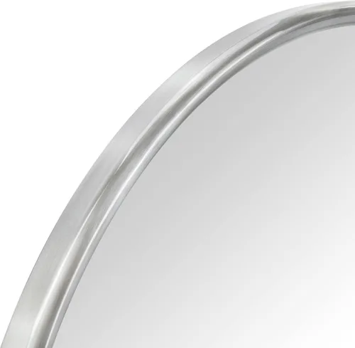 Vista 4 de TEHOME - Espejo de tocador de baño pivotante ovalado de níquel cepillado en metal, espejos de tocador inclinables para pared, 22.99 x 24 pulgadas