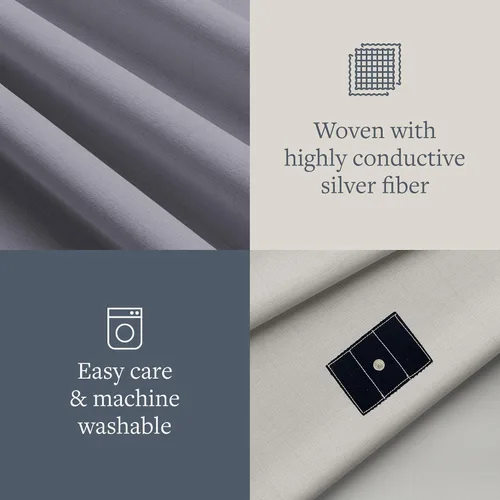 Vista 5 de Sábana ajustable GroundLuxe de fibra de plata 10% orgánica