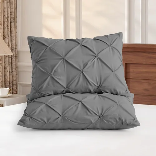 Vista 16 de COTTON STICH™ Juego de 2 fundas de almohada plisadas estándar de 20 x 26 pulgadas, algodón fresco suave y natural, fundas de almohada decorativas