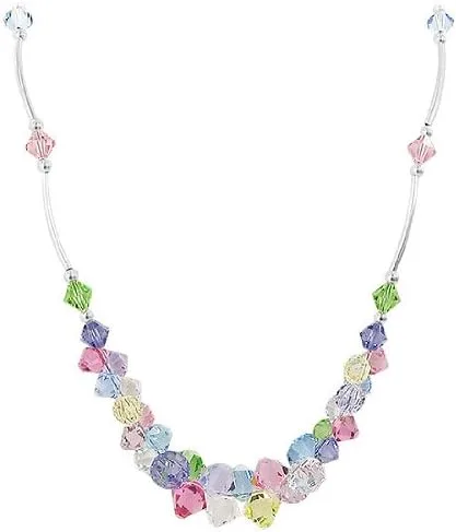 Vista 2 de Gem Avenue Collar de plata esterlina con cristales austriacos multicolor, Cristal, Cristal