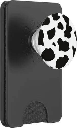 Vista 7 de Estampado de vaca en blanco y negro lindo diseño para niños adolescentes y niñas PopSockets Standard PopGrip
