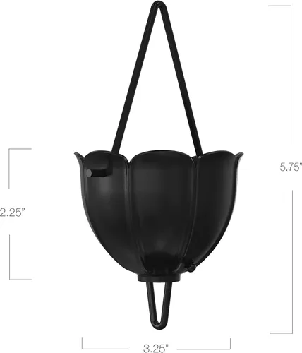 Vista 9 de Rain Chains Direct - Cadena de lluvia de tulipán - 8.5 pies - Aluminio recubierto de polvo negro - Cadenas de lluvia premium para canalones
