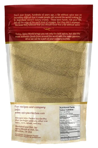 Vista 2 de Spicy World Polvo de cardamomo molido (cardamomo) bolsa de 3.5 onzas