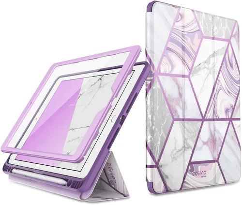 Vista 9 de i-Blason Cosmo - Funda para iPad de 9ª/8ª/7ª generación, iPad 10.2 (2021/2020/2019), triple pliegue de cuerpo completo con protector de pantalla Azul