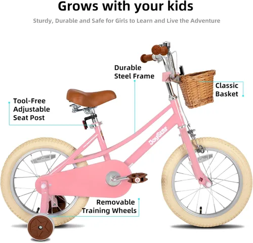 Vista 2 de JOYSTAR Fantasy Girls Bike for 2-12 Years Old Toddlers and Kids, 12" 14" 16" 18“ 20" Retro Style Kids Bike with Training Wheels