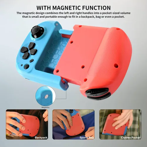 Vista 3 de arVin Phone Game Controller for iPhone iOS Android with Magnetic Storage, Mini Pocket Size Gamepad for iPhone 151413, Samsung Galaxy 232221, TCL