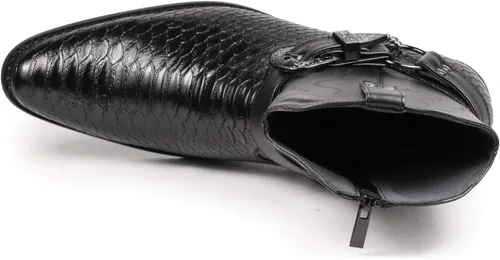 Vista 5 de Metrocharm Diego-01 - Botas vaqueras occidentales con hebilla para cinturón para hombre