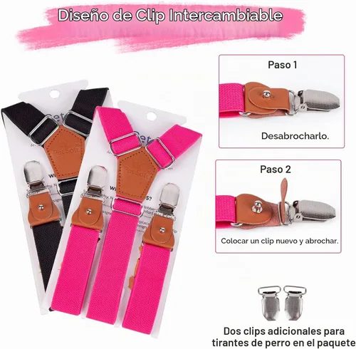 Vista 7 de Pet Soft Tirantes de pañales para perro hembra, 2 piezas, tirantes para falda de perro, vestido, Negro, rosa, marrón, burdeos
