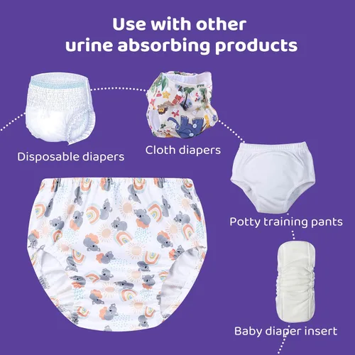Vista 4 de 8 paquetes de ropa interior de entrenamiento de plástico reutilizable para niñas y funda impermeable para pañales para pantalones de goma para niñas