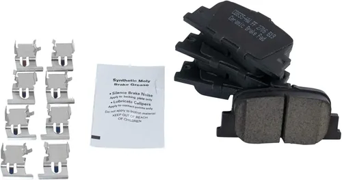 Vista 7 de TRQ Kit de pastillas de freno trasero y rotor, pinza de freno, kit químico, pastillas de freno, rotor de freno de cerámica sólido compatible