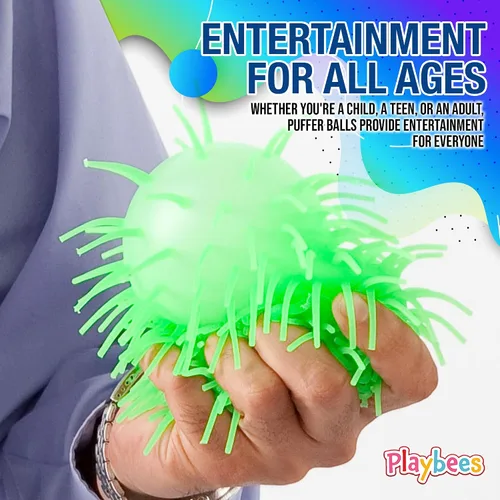 Vista 8 de Playbees Pelotas Puffer Suaves con Pinchos - Paquete de 6 - Juguete Sensorial de 5.5 Pulgadas para Alivio del Estrés - Colores Variados - Niños