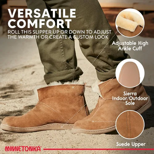Vista 3 de Minnetonka Botines de piel de oveja para hombre