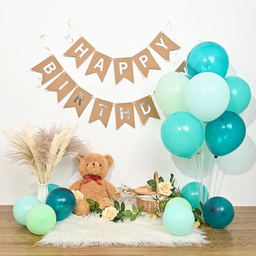 Vista 4 de Globo azul turquesa, 60 globos de pavo real azul turquesa