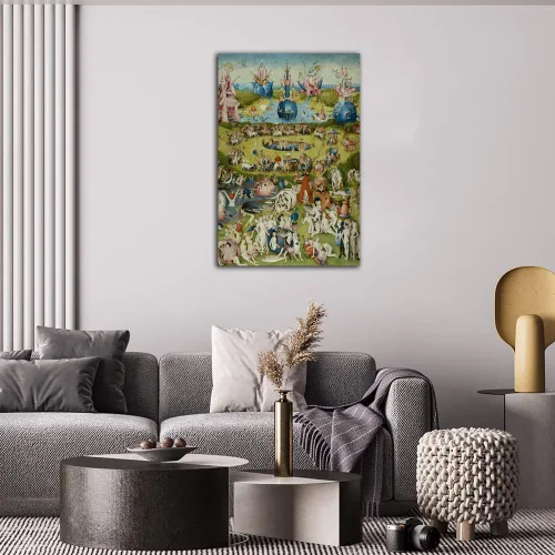 Vista 5 de QUNYAAE Hieronymus Bosch The Garden of Earthly Delights Poster Decorative Painting Canvas Wall Art Living Room Posters Bedroom Painting