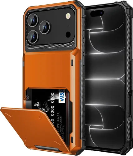 Vista 20 de Vofolen Funda compatible con iPhone 12, cartera 5G, 4 ranuras para tarjetas, tarjetero con bolsillo oculto, doble capa, cubierta trasera protectora