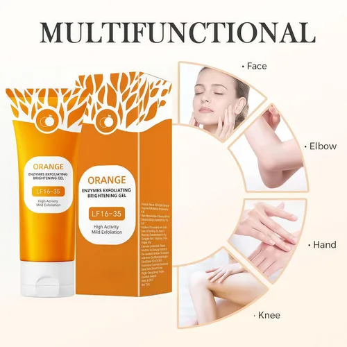 Vista 5 de Gel exfoliante naranja para cara y cuerpo, exfoliante 2025, limpieza profunda de los poros, elimina puntos negros e hidrata la piel, todo