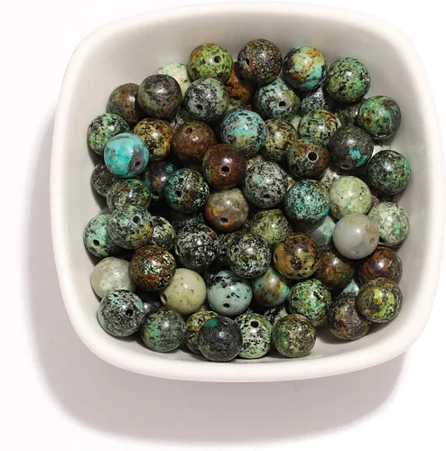 Vista 5 de 100 cuentas de piedra natural de 0.315 pulgadas (0.315 in), piedras preciosas redondas sueltas, piedra de energía curativa para hacer pulseras, 100