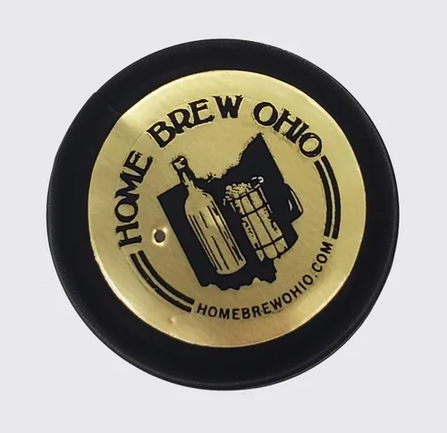 Vista 3 de Home Brew Ohio PVC negro con logotipo Home Brew Ohio negro sobre oro Top-500