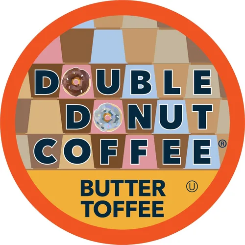 Vista 135 de Double Donut Coffee Cápsulas de Café Half Caff, Cápsulas de Café de Media Cafeína de Porción Individual para Cafeteras Keurig K Cup, Tostado Medio