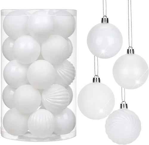 Vista 26 de Adornos de bolas de Navidad negras de 2.36 pulgadas, 25 piezas inastillables, set de adornos de Navidad, bolas de Halloween, adorno negro para árbol