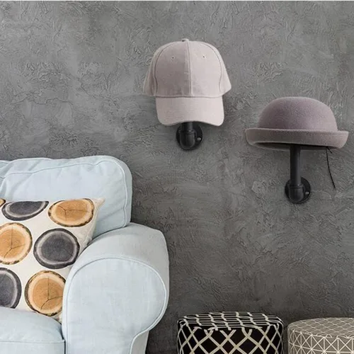 Vista 6 de Fenteer Soporte para peluca con cabeza de maniquí para sombrero de vaquero montado en la pared, color negro