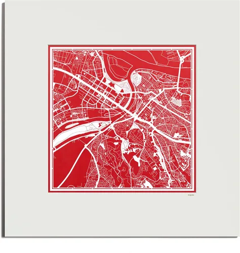 Vista 132 de O3 Design Studio Mapa de corte de papel de París, color negro mate, 20 x 20 pulgadas, arte en papel