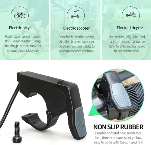 Vista 6 de Bicicleta eléctrica 3pin hembra pulgar acelerador amarillo impermeable enchufe acelerador para BBS01 BBS02 BBSHD motor medio Accesorios de bicicleta