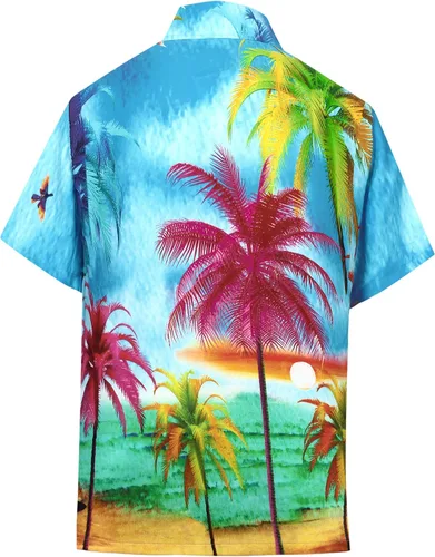 Vista 2 de HAPPY BAY Camisas casuales con botones para fiesta y playa para hombre