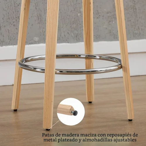 Vista 7 de DUOMAY Juego de 4 taburetes de bar modernos, taburetes de altura de mostrador de 26 pulgadas con respaldo de barril, silla de isla de cocina