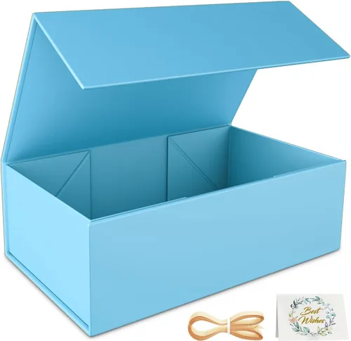 Vista 22 de RYDDOY Caja de Regalo Negra, 9.5x6x3'' Cajas de Regalo para Regalos con Tapas Cierre Magnético Rectangular Plegable para Caja de Propuesta