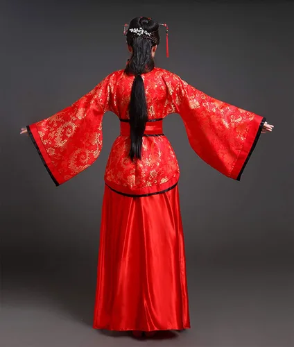 Vista 2 de Ez-sofei Disfraz tradicional chino de Hanfu antiguo para mujer vestido de actuación escénica