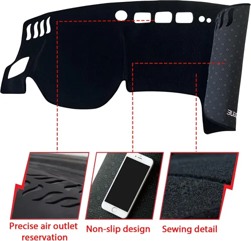 Vista 7 de Cubierta Alfombrilla Tapete para Tablero Dashboard Antideslizante Personalizada Compatible con Nissan Rogue 2021 2022 2023 Protector Parasol Sin HUD