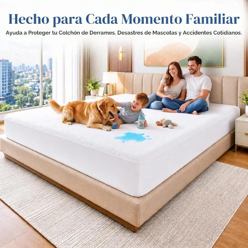 Vista 6 de Alaskan King - Funda protectora de colchón impermeable, estilo ajustado, tela de rizo súper suave, color blanco, se adapta a bolsillos de hasta 15
