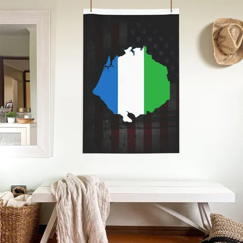 Vista 7 de Sierra Leone Flag Map Premium 2x3FT Flag - Durable and Vibrant Design for Indoor/Outdoor Use