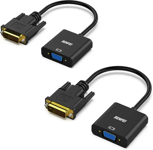 Vista 8 de BENFEI Adaptador activo de DVI-D a VGA, DVI-D 24+1 a VGA macho a hembra
