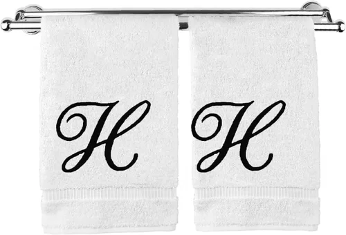 Vista 83 de Toalla de mano con monograma, regalo personalizado, 16 x 30 pulgadas, extra absorbente, 100% algodón turco, acabado de rizo suave, para baño, cocina