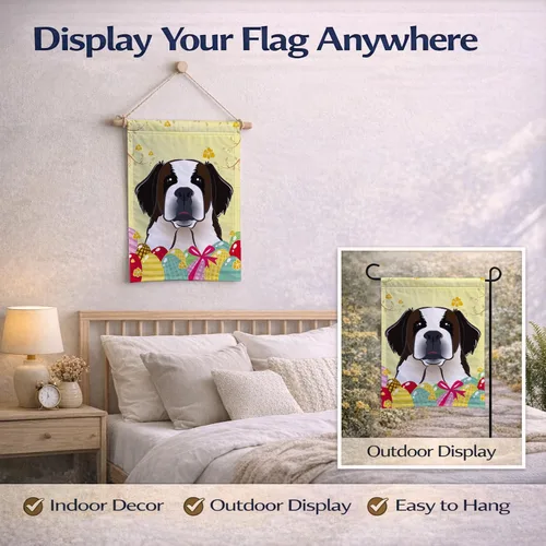 Vista 266 de Caroline's Treasures BB1923GF Bandera decorativa para jardín con diseño de Border Collie, para caza de huevos de Pascua, para jardín, jardín, patio