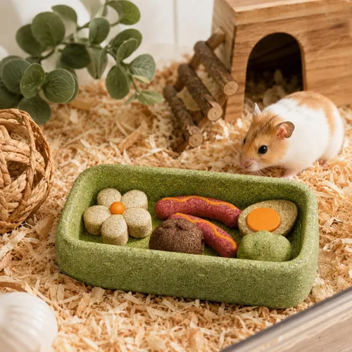 Vista 5 de Hamster Chew Toys, Edible Guinea Pig Toys 3-in-1 Set, 7 Pieces
