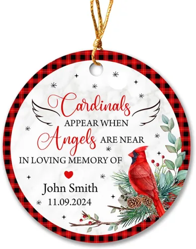Vista 23 de Adorno de Navidad conmemorativo personalizado para mascotas, perros y gatos, A Piece of My Heart is at Rainbow Bridge, adorno de Navidad con nombre